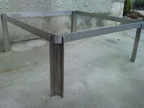 Grande table basse chrome - table,