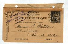 PARIS II° / PUBLISHER OF MUSIC SCORES "ENOCH" PNEUMATIC CARD in 1897