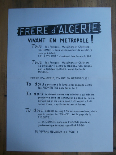 Propagande guerre algerie - guerre, d'algerie
