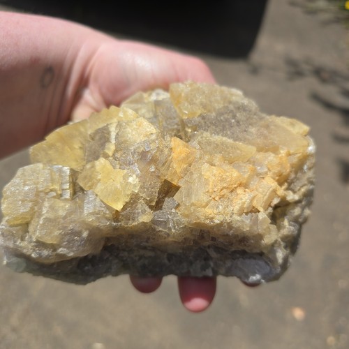 Yellow fluorite crystal - yellow,