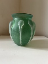 Vase en pâte de verre vert style Murano