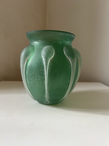 Vase pâte verre vert - vase, en