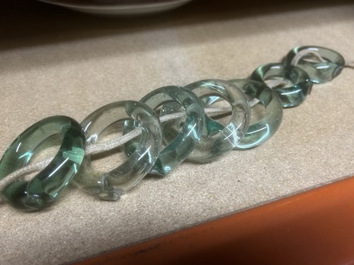 Lot anneaux verre - d, en
