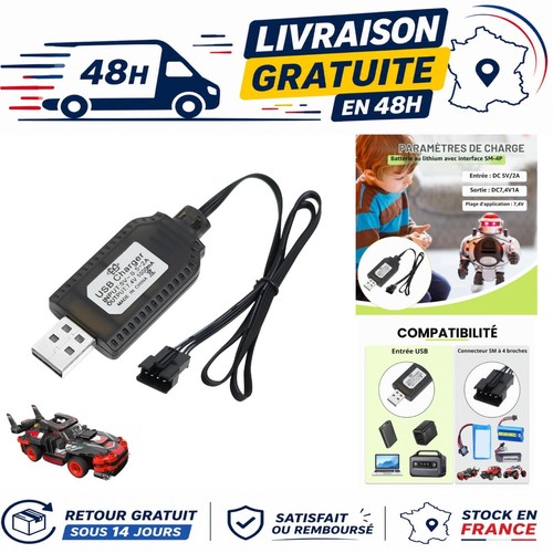 Chargeur usb pour - 7,4v,