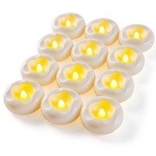 Lot de 12 bougies LED flottantes étanches sans flamme pour vases cylindriques...