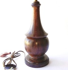 Modernist Art Deco Turned Wooden Lamp Stand, Vintage, Circa 1950