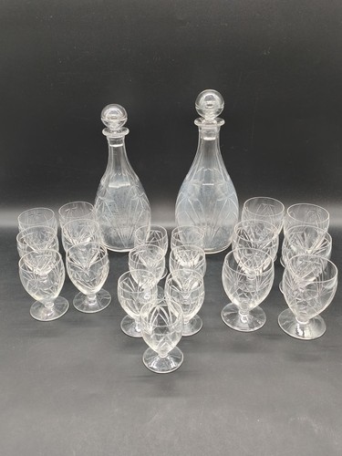Service cristal ancien - , gravé