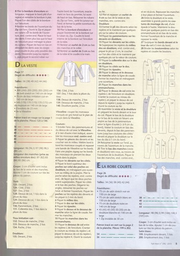 Patron veste robe courte - -,