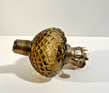 BOB BURNER KEROSENE LAMP ANTIQUE BRASS NEW ORANGE TINTED GLASS