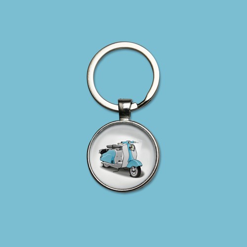 Porte clefs scooter lambretta - porte-clefs,