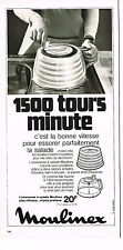 ADVERTISEMENT 1973 MOULINEX salad drainer
