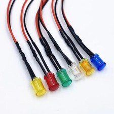 5/10Pcs 3mm Pre-wired LED Light Emitting Diode 3V 5V 6V 9V-220V With Light Cover