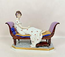 Antique 19th C Madame Recamier French Hand Painted Porcelain Figure RARE