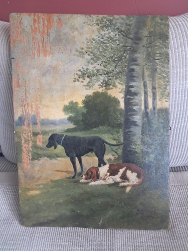 Tableau ancien huile - tableau, à