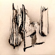 VARA TABLEAU ART ABSTRAIT SIGNE NOIR BLANC ABSTRACT SIGNED ARTWORK VIDE ATELIER