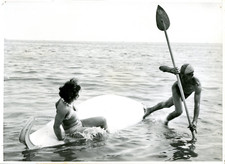 Windsurfing, circa 1950 Vintage Silver Print Silver Print