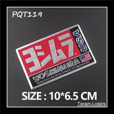 Plaque Aluminium Haute Température YOSHIMURA USA pour Silencieux Moto 10 cm NEUF
