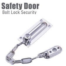 Serrure Verrou Protection Argent Coulissant Fixation Inoxydable Porte Chaîne