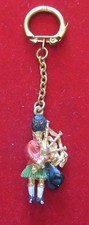 Vintage Rare Metal Bagpipe Playing Scotch Whiskey Keychain