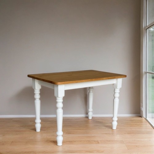 Table pin avec pieds - pin, blancs