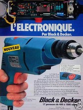 BLACK & DECKER ELECTRONICS 400 TO 1000 WATT DRILLS ADVERTISING 