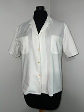 1970s Made in France White Cotton Blouse Size 36/38