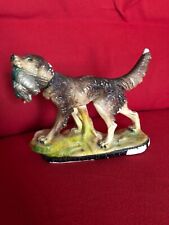 plaster sculpture - hunting chien - folk art - animal sculpture 50's