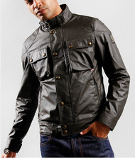 BELSTAFF RACEMASTER Jacket Dark Green Color RARE Waxed Cotton 48 ITA 38 UK M