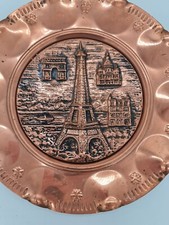 Antique Copper Paris Eiffel Tower Decorative Plate