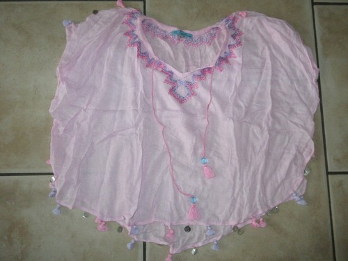 Blouse poncho rose - blouse, de