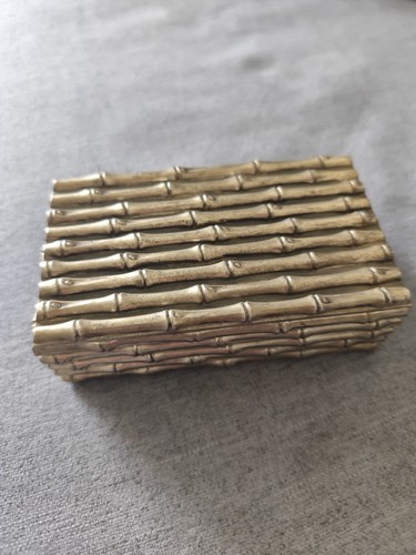 Boîte métal bambou design - boîte,
