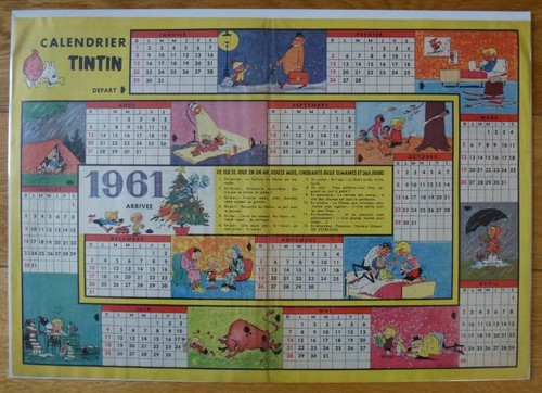 Calendrier tintin 1961 - 1961, double