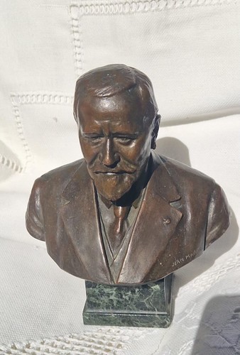 Buste bronze signé - bronze, jean