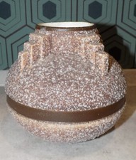 OLD CERAMIC BALL VASE ART DECO TENSE ENAMEL MARKING 4928