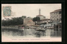 Old postcard Ris-Orangis, Colas, restaurateur, boat rental, fishing items 