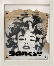 Banksy Graffiti Art Street Pop Art Medusa Original Card Board Painting