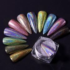 Poudre Holographique À Paillettes Laser Pour Ongles 12 Couleurs Vernis /