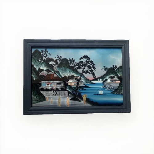 Peinture fixée sous verre - peinture,