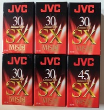Jvc 30 & 45 Compact Vhs SX Lot de 6 Cassettes NEUF