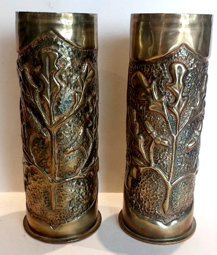 Paire vases obus trench - n°1,