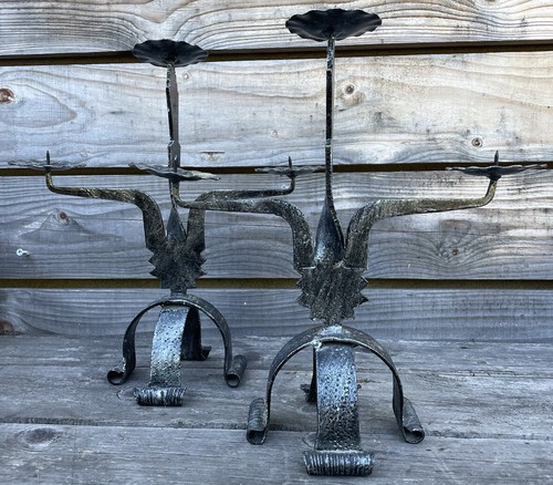Pair antique brutalist - pair,