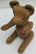 TEDDY BEAR, TEDDY BEAR, ANTIQUE TEDDY BEAR 1910-30, BEIGE VELVET, GLASS EYES