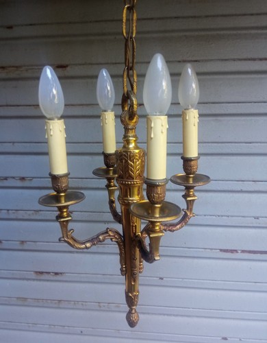 Ancien lustre bronze doré - , de