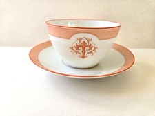 Antique 1800's C.H Pillivuyt & Cie Paris Larger Porcelain Cup Saucer With Logo