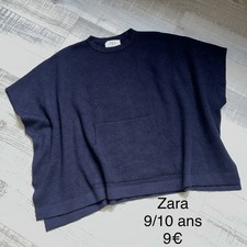 Zara 9 / 10 Ans Fille : Poncho Cape Mi Saison Bleu Marine TBE