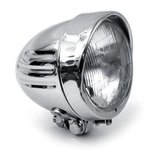 Phare Ribbed 4 1/2" Chromé, Pour Harley - Davidson Avec Marquage E