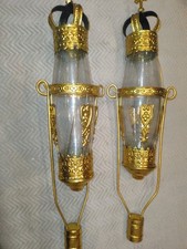 Pare ANCIENNES LANTERNES PROCESSION RELIGIEUSE/CUIVRE/LAITON/VERRE Anc./EGLISE