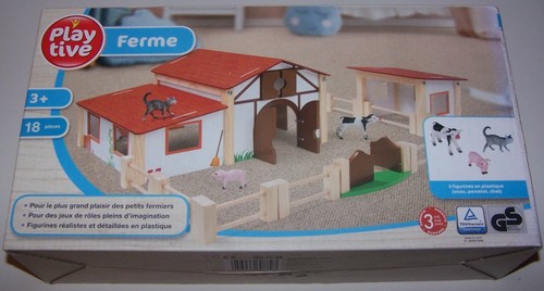 Ferme bois veritable jouet - ferme,