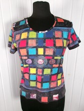 Top tee-shirt noir carreaux