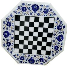 18 " Marbre Jeu D'Échecs Haut Table Pierre Lapis Inlay Handmade